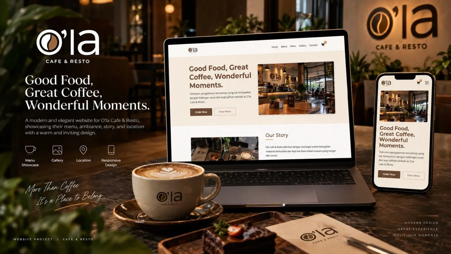 Ola Cafe & Resto - Web-Based Contactless Ordering System with WhatsApp API Integration